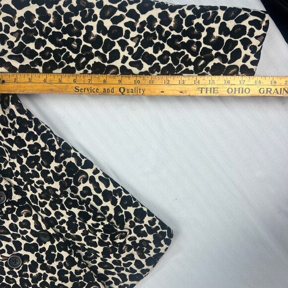 Whimsygoth Leopard Print Pea Coat Apt.9 Womens Size Medium Purple Lined - Picture 4 of 8